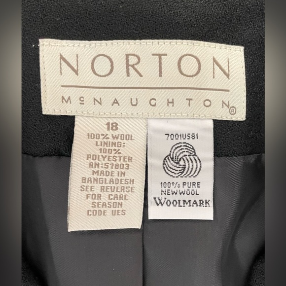 Norton NWT Black Timeless Chic Classic Black Blazer 90s Vintage Women’s 18 - Picture 4 of 7